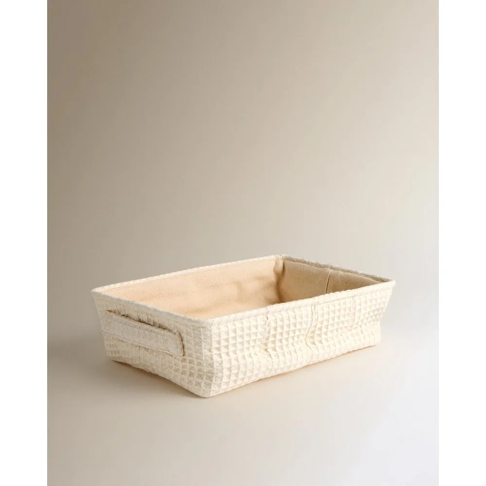 Cesta organizadora plana de algodón Waffle - El Corte Inglés - FashionsVida