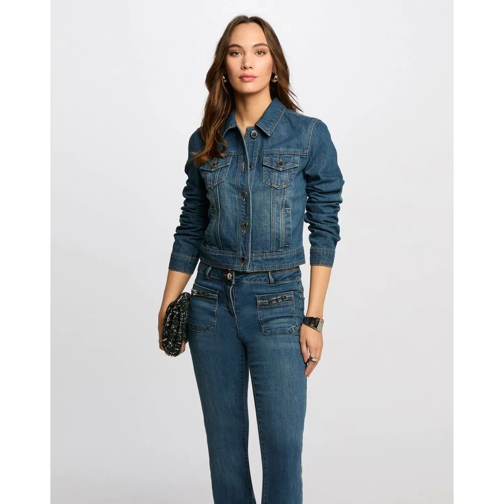 Cazadora de mujer vaquera corta - Morgan - FashionsVida