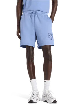 Fleece Herren Kurze Hosen - Blau - Größe S - Baumwoll-Jersey Blue S - New Balance - FashionsVida