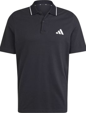 Essentials Small Logo Piqué Herren Poloshirt, schwarz 2XL