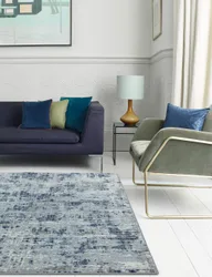 Orion Abstract Metallic Rug Blue