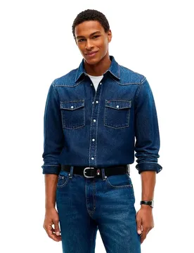 Camicia A Maniche Lunghe Dm0dm23697 Denim Dark M