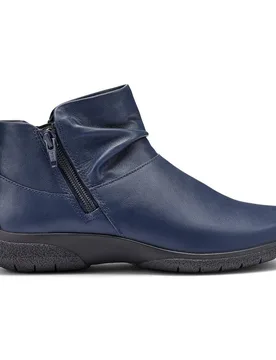 Women's Extra Wide 'Murmur' Ankle Boots in Dark Navy Size: 8 - Dark Navy - Size: 8 - Hotter - FashionsVida