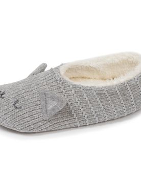 Chaussettes-chaussons fourrées Gris gris 35/36
