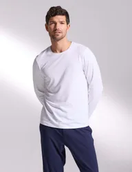 Premium Cotton Modal Pyjama Tee White male