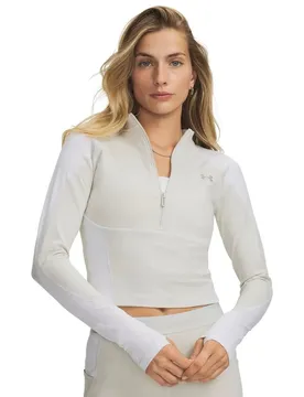 T-shirt à Manches Longues Avec Demi-zip Coldgear Elite White / Reflective XL