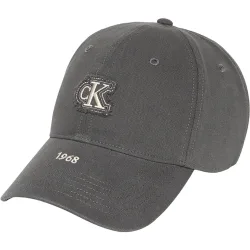 Gorra de hombre de algodón con logo CK en parche