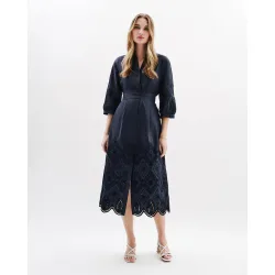 Vestido midi de mujer con manga francesa
