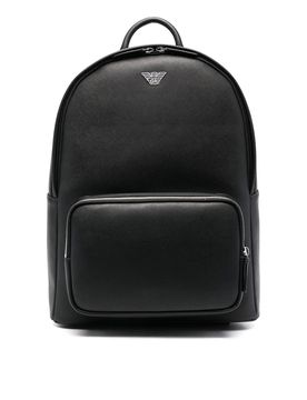 Zaino in pelle con stampa logo