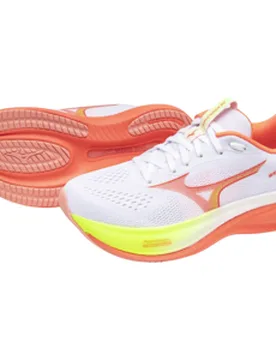 WAVE RIDER 30 Laufschuhe Damen White/Flamingo Coral/Lime Pulp 36 - Mizuno - FashionsVida