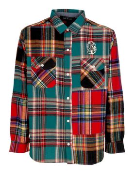 Camicia Manica Lunga Uomo Patchwork Check Shirt Multi Check