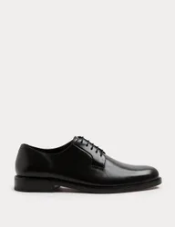 Leather Derby Shoes Black male