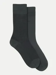 Zweier-Pack Socken Houndstooth Schwarz 43-46
