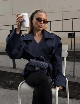 Women 2026 Autumn New Hot Selling Loose Belted Solid Color Cropped Trench Jacket Coat Outerwear Multi Color Casual Trendy Chic - Aliexpress - FashionsVida