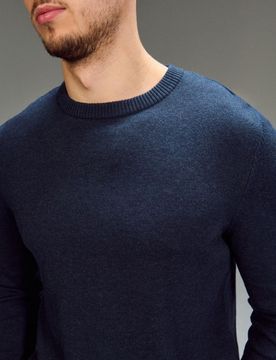 Maglione basic in cotone - blu scuro