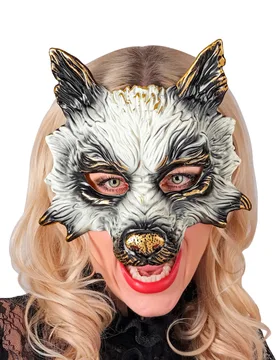 Maske Wolf für Erwachsene gold-grau - Widmann - FashionsVida