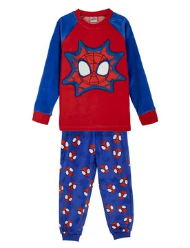 Pigiama A Maniche Lunghe Fleece Applications Spidey Blue 3 Anni