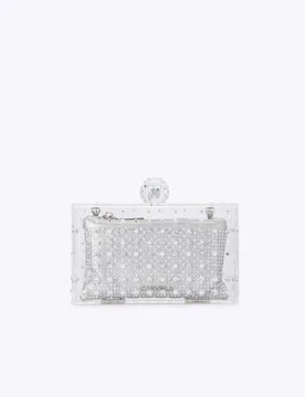 Embellished Clutch Bag Silver Mix female - Carvela - FashionsVida