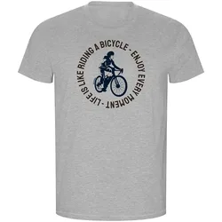 Maglietta A Maniche Corte Life Is Like Riding Eco Heather Grey