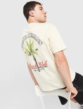 Palm T-Shirt - Herren, Cremefarben - male - Size: XS - Unlike Humans - FashionsVida