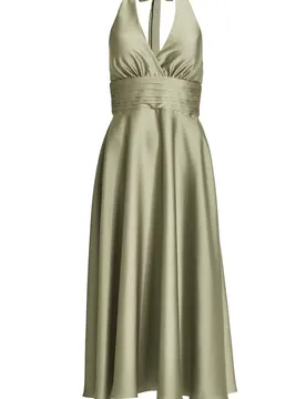Neckholder Kleid aus Satin female