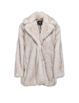 Jacke in Felloptik ONLDAWN creme XL damen