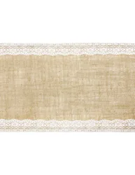 Jute Tischläufer Spitze Rand 28 cm x 2,75 m