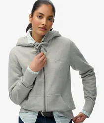 Superdry Damen Athletic Essentials Logo Zip-hoodie Grey - Größe: 38