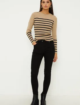 Womens Jade Mid Rise Skinny Jeans - Black Elastane - Size 10 Regular - OASIS - FashionsVida