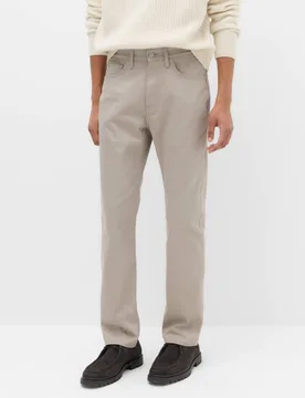 Straight Fit Stretch Jeans Pebble male - M&S - FashionsVida