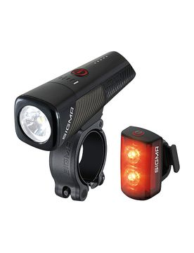 Juego de luces de batería para bicicleta Buster 800 con luz trasera RL 80 negro
