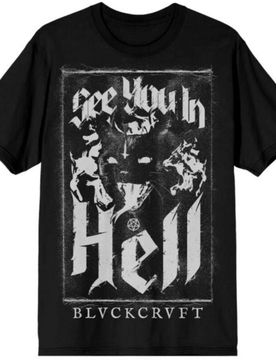 Gothic T-Shirt - See You In Hell Cat - M bis XXL - für Männer - Größe M - schwarz - Männer - male