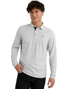 Golf Polo Bayard, langarm, silber/hellgrau l - Calvin Klein - FashionsVida