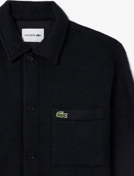 Sobrecamisa de hombre de paño de mezcla de lana de manga larga - Lacoste - FashionsVida