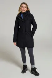 Cloudburst Textured Womens Waterproof Jacket - Black - Black - Size: 18