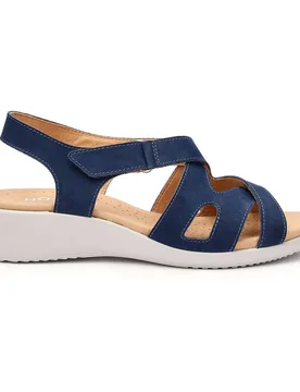Women's Wide Fit 'Eliana' Sandals in Navy Size: 9 - Navy - Size: 9 - Hotter - FashionsVida