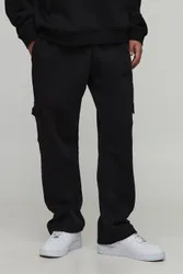 Herren Basic Cargo-Jogginghose Mit Geradem Bein Black Größe XS