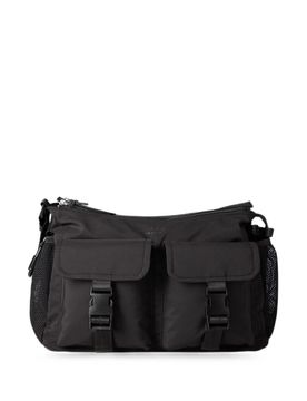 A. p.c. Nylon Utility Crossbody Bag with Zip Closure, Clip-Detail Pockets (33.2 x 24 x 11.4 cm)