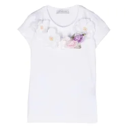 T-shirt Bianca Fiori 0099 11C630 3201