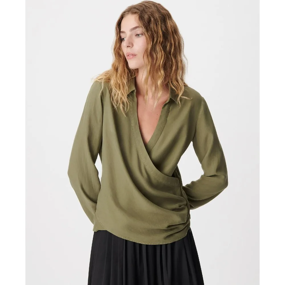 Blusa de mujer cruzada de lyocell® - IKKS - FashionsVida