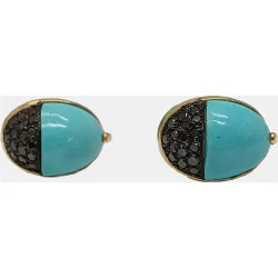 Pendientes de oro, diamantes y turquesa