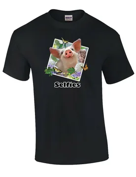 Funny Piglet Selfie Adorable Graphic T-Shirt. Summer Cotton O-Neck Short Sleeve Mens T Shirt New S-3XL - Aliexpress - FashionsVida
