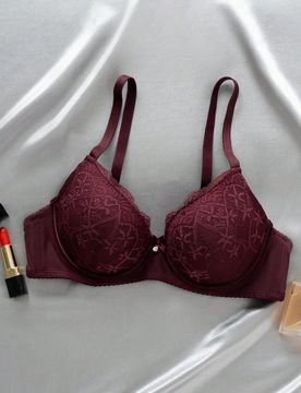 Pieza Sujetador sexy de encaje simple con recogido y push-up para mujeres con busto pequeño