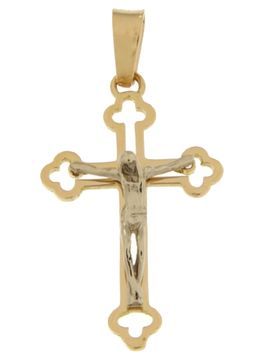 Ciondolo Croce Oro Giallo Bianco GL101443