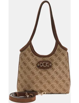 Bolso hobo con doble asa y logo frontal - Guess - FashionsVida