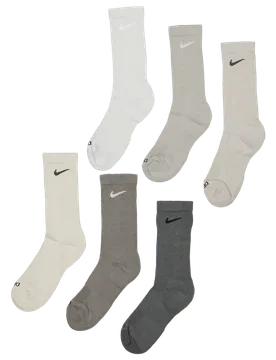 Everyday Cushioned Crew 6 Pack Unisex Socken - Grau - Größe 38 - 42 Grey 38 - 42 - Nike - FashionsVida