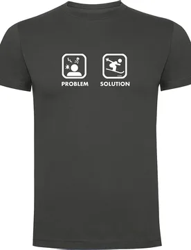T-shirt à Manches Courtes Problem Solution Ski Dark Grey L - Kruskis - FashionsVida