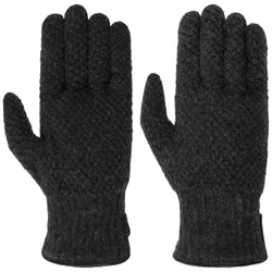Lambswool Knit Gloves by - anthracite - Size: One Size