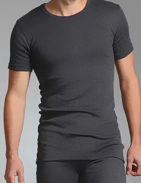 Pack Charcoal Short Sleeved Thermal Vest Men's Small - - Grey - Size: Small - Heat Holders - FashionsVida