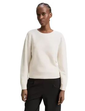 XS structured knit pullover female